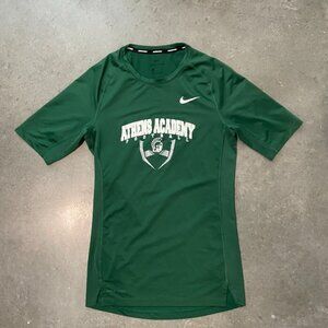 Men's Small Nike Pro Football Dri Fit Slim Fitted Short Sleeve Shirt Green